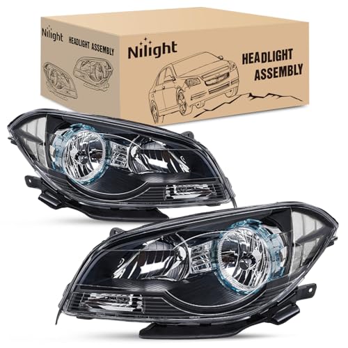 Nilight Headlight Assembly Compatible with 2008-2012 Chevy Malibu - color: Black Housing Clear Reflector, size: 2008-2012 Chevy Malibu