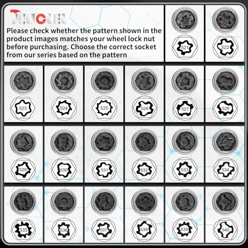 521 Wheel Locking Nut Key for VW, Socket (OD 28mm-ID 25mm) - size: Socket 521