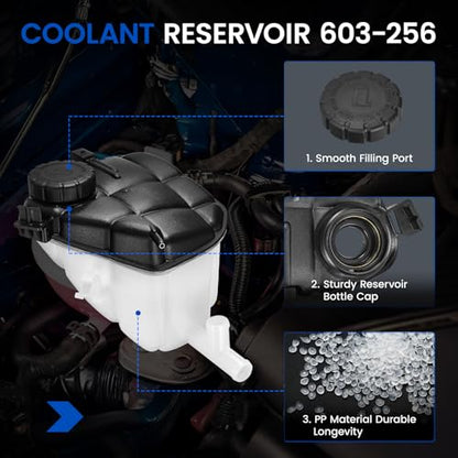 603-256 Coolant Tank for Mercedes GL/ML/AMG 06-15 - color: White, size: 603-256