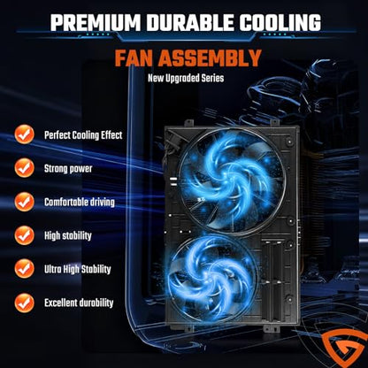 GEARLAST Radiator Fan Engine Fit for Volkswagen Jetta Tiguan Audi A3