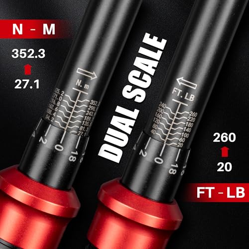 1/2-Inch Drive Click Torque Wrench-20-260 Ft-Lb for Motorcycle Car - style: 1/2"DR.20-260 FT-LB