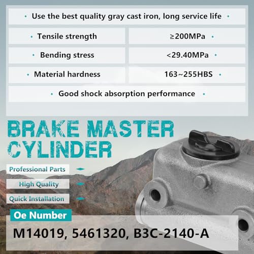 M14019 Brake Master Cylinder with Reservoir and Cap Fit for Ford Vehicles - F-100 1953 1954 1955 1956 - Replaces# 5461320, B3C-2140-A - size: M14019