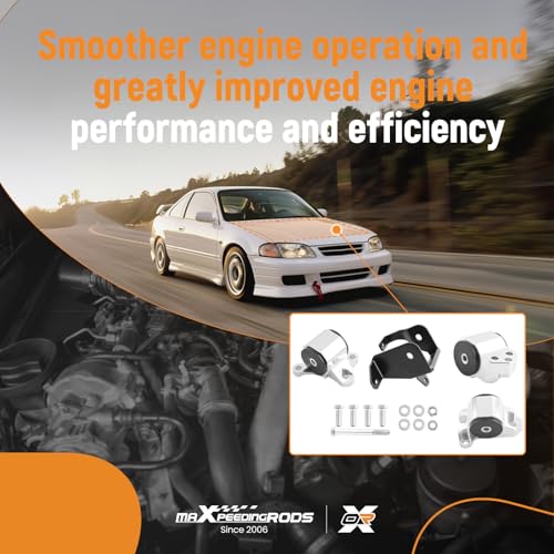 maXpeedingrods 4PCS Engine Trans Mount Kit for Honda Civic EK B Series - style: for Honda Civic EK 1996-2000