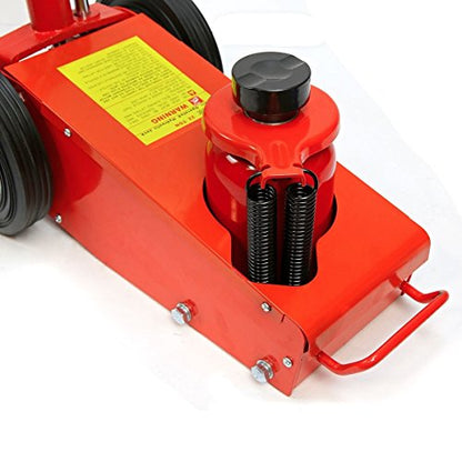 XtremepowerUS Heavy Duty 22 Ton Floor Jack Hydraulic Air Axle Bottle Jack Service w/Extension Saddle Set Wheels - size: 22 Tons