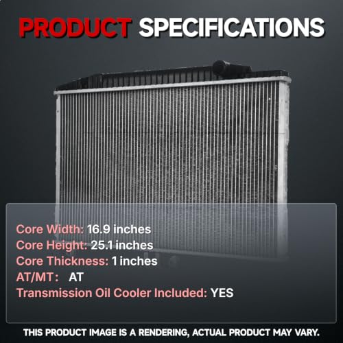VibeUp 314 Radiator | AT,With TOC | 16-9/10" Core | Fits For Nissan Pickup 91-97; Nissan D21 86-94; Nissan Pathfinder 87-95 | OE#2141056G05,2140001G00 - size: Rad:314