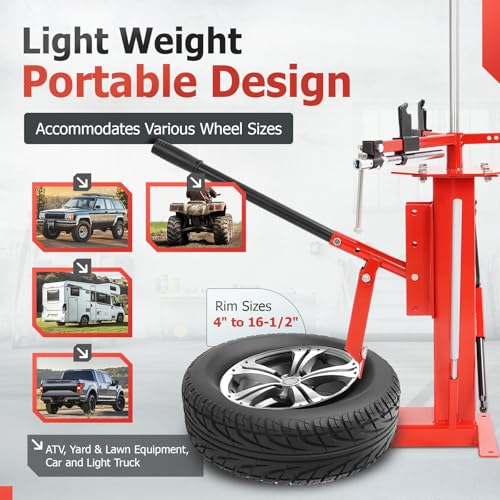 Multifunctional Manual Tire Changer for 4" to 16.5" Tires, Portable