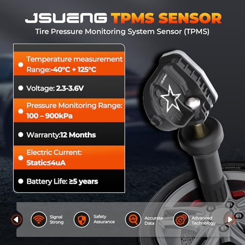 Jsueng Pre-Programmed TPMS Sensor Tire Pressure Monitoring Sensor - size: 13598771-4pcs