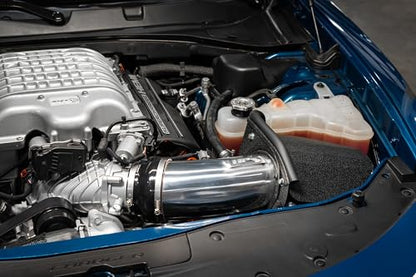HPS Polished Air Intake Kit with Heat Shield Compatible for 2019-2023 Dodge Charger SRT Hellcat 6.2L V8 Supercharged, 827-681P