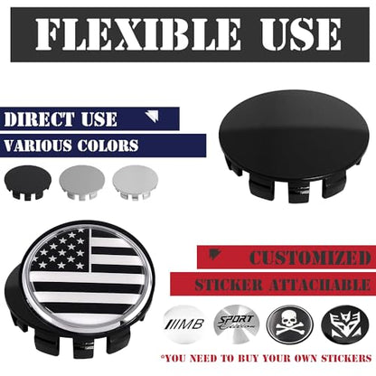 KitsPro 2.4Inch 62MM Wheel Center Caps, Pack of 4 (Gloss Black, Outer 62MM, Inner 56MM) - color: Gloss Black, size: Outer 62MM , Inner 56MM w/ 3.3MM Clip