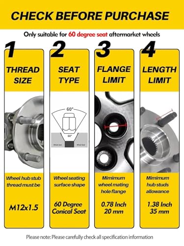 MIKKUPPA M12x1.5 Lug Nuts, Black 16PCS Spline Drive 17mm Hex ATV Tire Nuts - color: Black, size: M12x1.5, style: 23 PCS