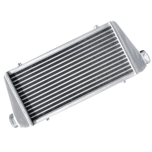 Universal Intercooler 24.5''x10.3''x2.7" Front Mount Intercooler 2.2'' Inlet and Outlet Aluminum Turbo Intercooler Direct Replacement for Any Turbo Charger system - size: 24.5''x10.3''x2.7" 2.2''