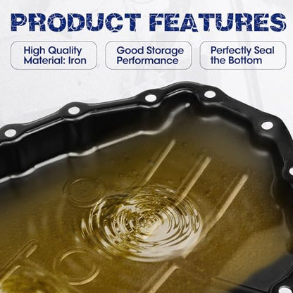 Transmission Oil Pan with Drain Plug, Fit for Hyundai Elantra 2007-2012, Kia Soul 2010-2011, Spectra 2004-2009, 4-Speed Auto Transmission, OE 265-812, 265812, 4528023000, 4528023001, 103212 - size: 265-812