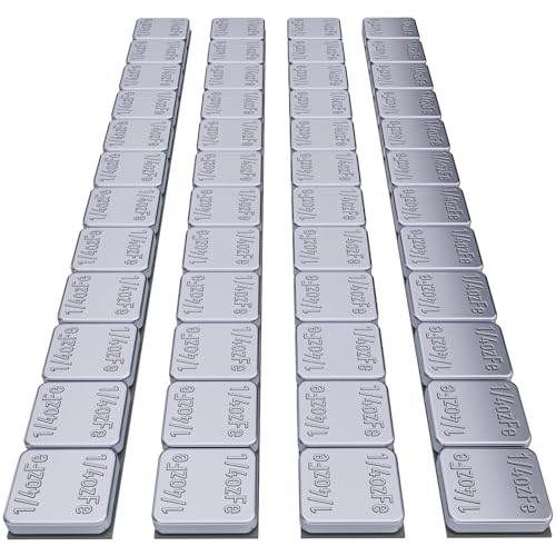 Sposuit Adhesive Stick on Wheel Weights 1/4oz, 0.25oz, Chrome(48pcs) - color: Chrome, size: 48Pcs(0.25oz)