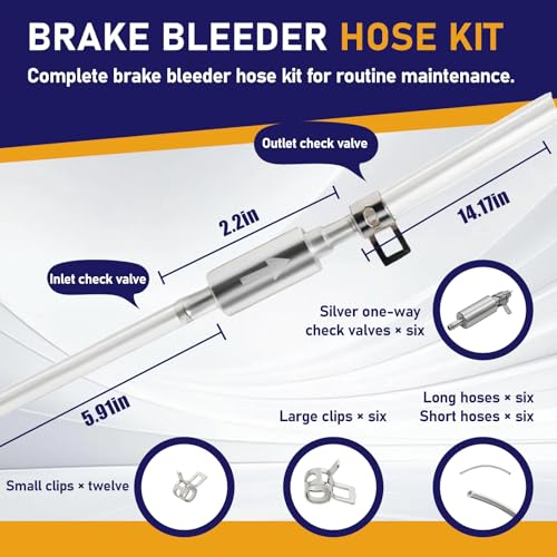 6-Pack Brake Bleeder Hose Kit with One Way Check Valve