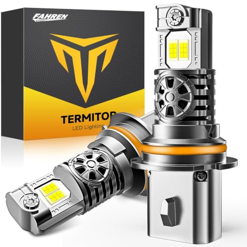 Termitor Latest 9007/HB5 LED Bulbs, 80,000LM Brightness High/Low Beam, 85000+ Hours Long Service Life, 6500K Cool White, Real 1:1 Halogen Size 9007 Fog Light Bulbs, 3 Mins Plug N Play, Pack of 2 - size: 9007/HB5