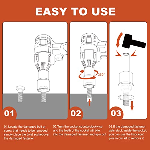 17mm 1/2" Drive Lug Nut Remover for Damaged, Rusted, Nuts & Screws, Twist Socket, 1 Piece - size: 17mm