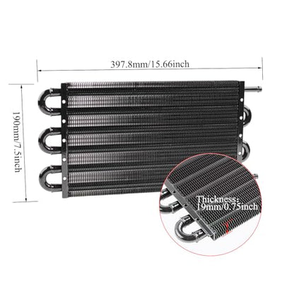 Transmission Oil Cooler Kit, Aluminium alloy Radiator with 5/16" Tube and Hose Mounting Kit(Black) (6 Pass) - color: Black, size: 6 Pass