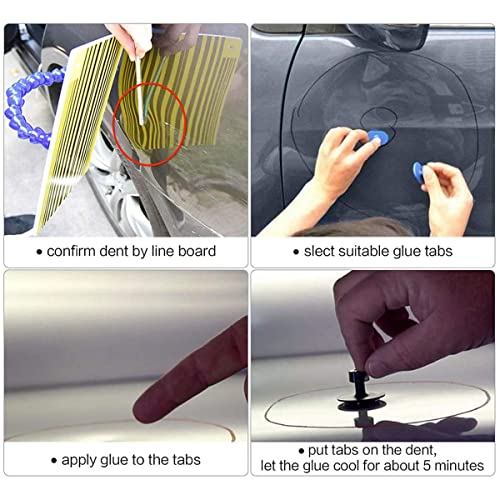 LadyRosian Paintless Dent Repair Reflector Line Board Tools with Adjustable Holder for Car Body dent Removal Yellow Stripe Testing Tool - color: Reflector Board