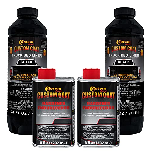 Custom Coat Black Urethane Spray-On Truck Bed Liner Kit, 2 Quarts (1/2 Gal) - color: Black, size: 0.5 Gallon Kit