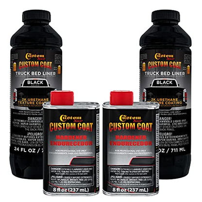 Custom Coat Black Urethane Spray-On Truck Bed Liner Kit, 2 Quarts (1/2 Gal) - color: Black, size: 0.5 Gallon Kit