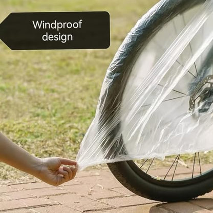 2 Pack Transparent Disposable Bicycle Covers, High Clarity PVC Material, Elastic Closure For Road And Mountain Bikes, Portable Riding Protection Gear - color: 2PCS Transparent