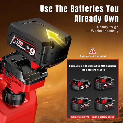 Fuel Transfer Pump for Milwaukee M18 Battery, 3.7 GPM Cordless Gas Can Pump