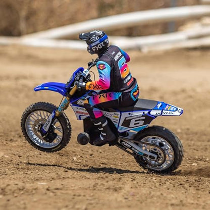 Losi RC Motorcycle Promoto-MX 1/4 Motorcycle Ready-to-Run Battery and Charger Not Included ClubMX LOS06000T2 Blue - color: Blue