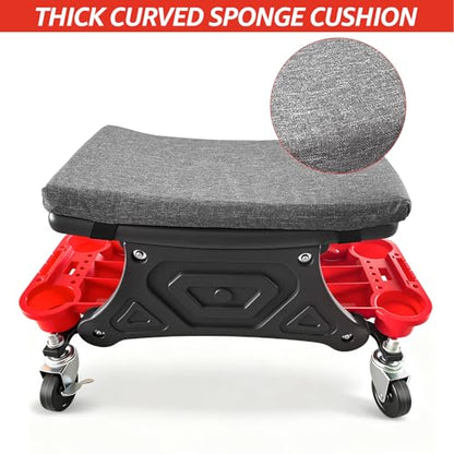 Mechanic Stool, Garage Stool, 300 LBS Capacity Heavy Duty