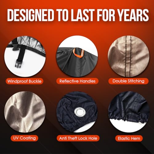 1-2 Bike Cover Waterproof Outdoor, Heavy Duty 210D Oxford Bicycle Cover - size: 77x39x29 inches (Stationary)