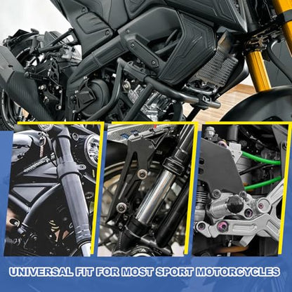177Pcs Motorcycle Fairing Bolt Kit, Stainless Steel M5 M6 Black