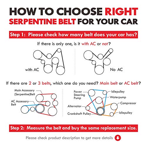 MOCA 5PK925 EPDM Serpentine Belt Fits Geo Prizm 1.6L & Acura TL 2.5L & Volkswagen (Golf, Jetta, Rabbit) 2.5L - size: 5PK925