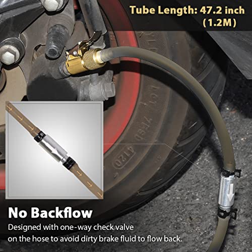 FIRSTINFO Lockable Brake Bleeder Hose with One-Way Check Valve