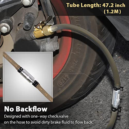 FIRSTINFO Lockable Brake Bleeder Hose with One-Way Check Valve