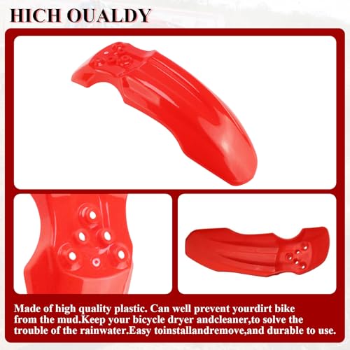 Plastic Front Wheel Mud Guard Motorcycle Fender Protector Red - color: Red