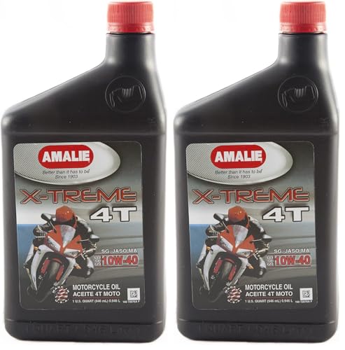Amalie (72676-56) X-treme 10W-40 4T Motorcycle Oil - 1 Quart Bottle (Pack of 2) - size: 1 Quart (Pack of 2)