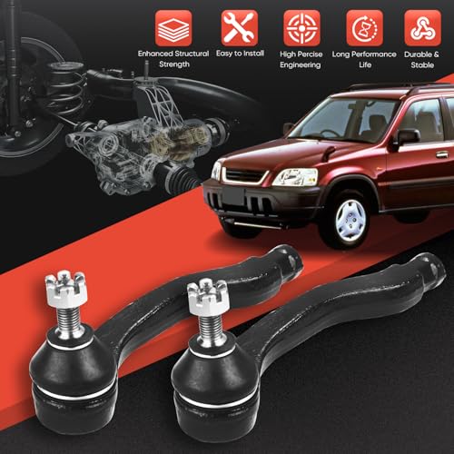 2PCS Front Outer Tie Rod Ends ES3331 ES3332 LH & RH, Tie Rod End Kit Fit for Acura EL Integra Honda Civic CR-V Civic Del Sol Fit Insight 1992-2014 - size: ES3331 ES3332