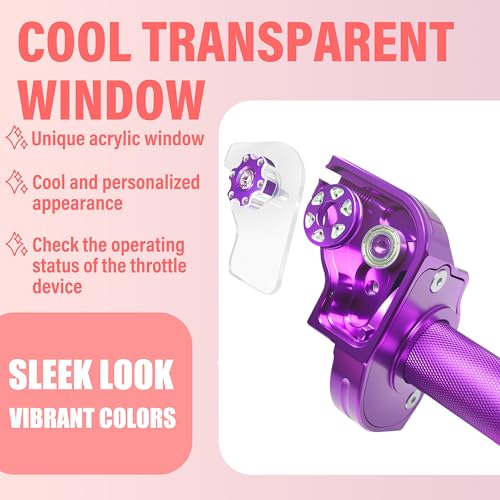 Universal CNC Quick Twist Throttle Kit with Cable for 7/8" Bars - Fits CRF50 70 110 125 230 250, KLX, XR, Pit & Dirt Bike, ATV, Mini Bike (CT200U) (Style - A, Purple) - color: Purple, style: Style - A