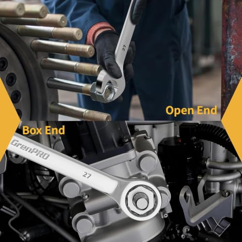 GRENPRO 7PC Metric Large Wrench Set, 23-32MM Combination Open End Wrenches - style: Metric Wrench Set Large