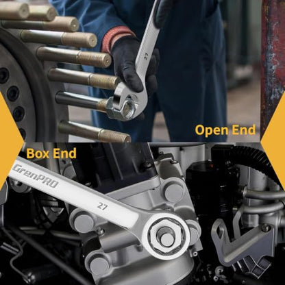GRENPRO 7PC Metric Large Wrench Set, 23-32MM Combination Open End Wrenches - style: Metric Wrench Set Large