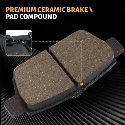 D1103 Rear Ceramic Brake Pads Kit Fit For Honda Ridgeline 2006-2014, For Acura TL 2009-2014 - size: HZ1103