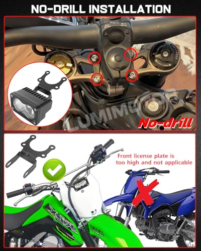 Dirt Bike Light Bar Motorcycle Headlight Light Kit w/Switch for 7/8" Handlebar Electric Dirt Bike E-Bike Minibike ATV Motorcycle