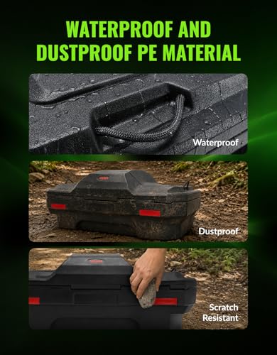 Green-L 82L Universal ATV Rear Storage Box Trunk Cargo Backrest Pad - size: #1-82L