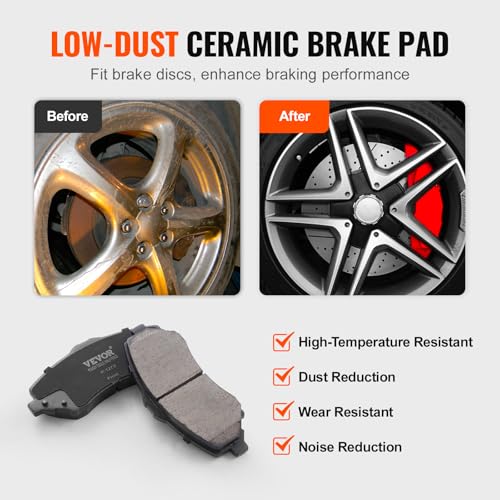 VEVOR Front and Rear Brake Kit Compatible with 2007-2017 Jeep Wrangler, Drilled and Slotted Brake Rotors Ceramic Brake Pads Replacement, 11.9" Front Rotors 12.4" Rear - size: S-53040 + S-53041