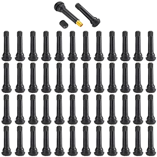 50pcs TR418 Tire Valve Stem Snap-in Valves, 2 Inch Length Rubber Tubeless Tire Valve Stems
