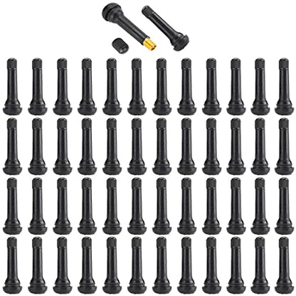 50pcs TR418 Tire Valve Stem Snap-in Valves, 2 Inch Length Rubber Tubeless Tire Valve Stems