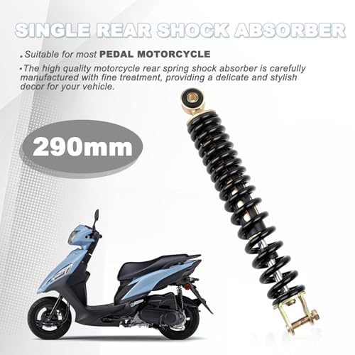 Minho Motorcycle Single Rear Shock Assembies 290MM/11.42" in Heavy Iron Material Compatible with Chinese GY6 50cc Scooter Mopeds Taotao ATM50 - size: 290mm