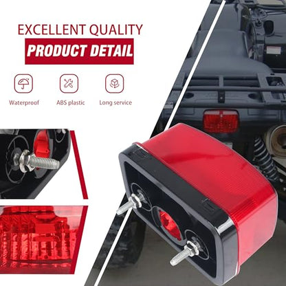 Waterproof Taillight Housing Tail light Lens Cover Compatible with Yamaha Big Bear 400/Grizzly 660 350/Kodiak 400/Rhino 660 700,Rear Light Lens OEM: 5KM-84710-01-00,5KM-8472C-10-00 (Red)