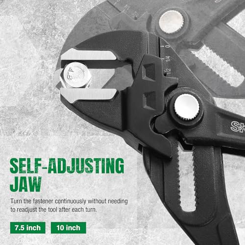SK Pliers Wrench Set, Adjustable Parallel Smooth Jaw, 6'', 7.5'' & 10'' - size: 6-Inch, 7.5-Inch, 10-Inch Set