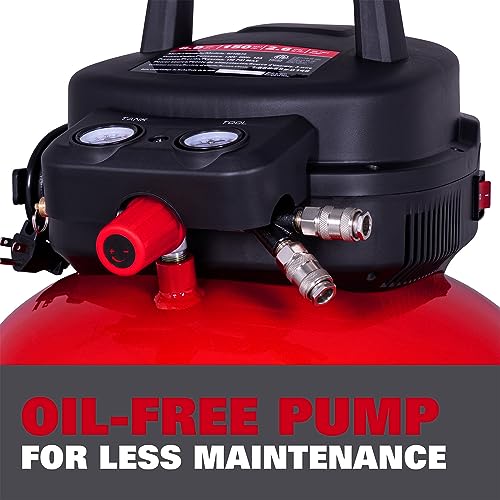 ECOMAX Pancake Air Compressor MAX 150 PSI, 2.6 CFM @90 PSI, Oil-Free