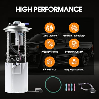 Electric Fuel Pump Module Assembly E3609M with Pressure Sensor Fit for Chevrolet Silverado & GMC Sierra 1500 2500 HD Classic, 2004-2007, 4.3L, 4.8L, 5.3L, 6.0L, 8.1L, Replace#FG0392, Sending Unit